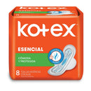 TOALLA FEMENINA KOTEX ESENCIAL NORMAL C/ALAS X8