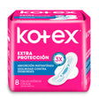 TOALLA FEMENINA KOTEX NORMAL C/ALAS X8