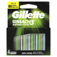 GILLETTE MACH3 SENSITIVE REPUESTO RAZOR X4 C/ALOE