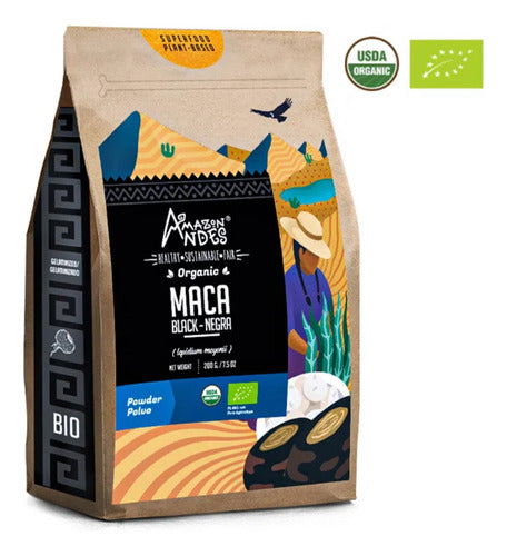 Maca Negra Amazon Andes Polvo Maca Peruana 200 Grs