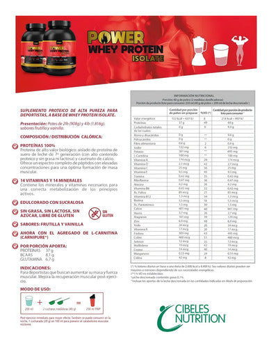 Suplemento Cibeles Pwp Sabor Frutilla De 908g