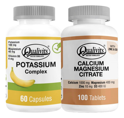 Potasio Complex + Calcio, Magnesio Y Zinc - Qualivits Sabor Natural