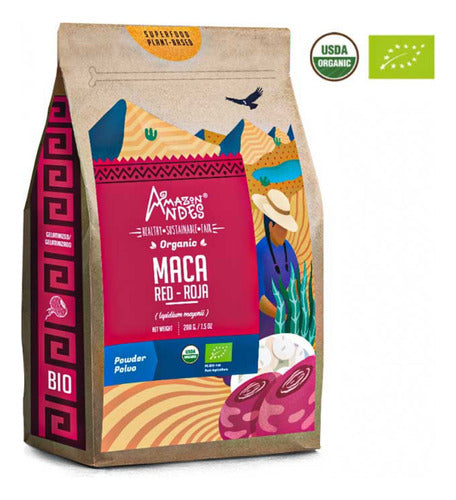 Maca Roja Amazon Andes Polvo Peruana 200 Grs