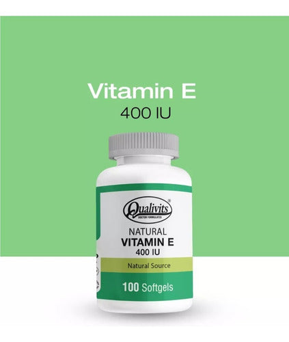 Natural Vitamina E Qualivits 400 Ui X 100 Cápsulas Blandas Sabor Natural