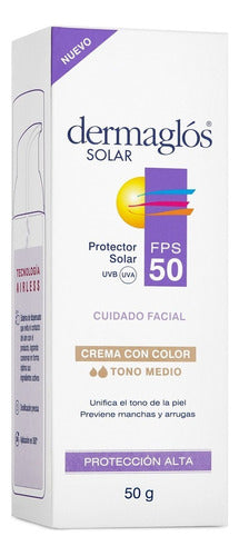 Protector Solar Dermaglos® Facial F50 | Tono Medio 50g