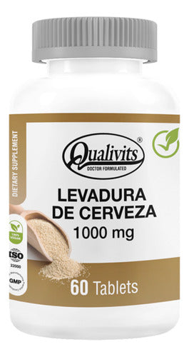 Levadura De Cerveza 60 Tabletas - Qualivits Apto Vegano Sabor Natural