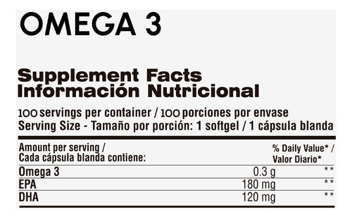 Omega 3 Fish Oil 1000mg Qualivits X 100 Cápsulas Blandas Sabor Natural