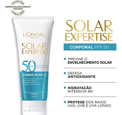 Protector Solar L'oréal Paris  Solar Expertise Supreme Protect 4 50fps  En Crema 200ml