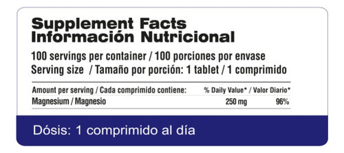 Citrato De Magnesio Qualivits® 250mg X 100 Tabletas