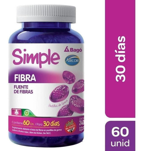 Simple Fibra Arcor X 30 Pastillas De Goma