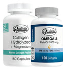 Colágeno Marino Con Magnesio 150cap Omega 3 100cap Qualivits Sabor Natural