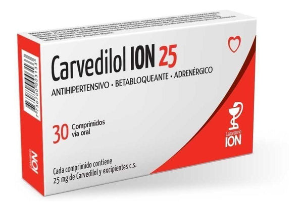 Carvedilol Ion 25 Mg  30 Comprimidos