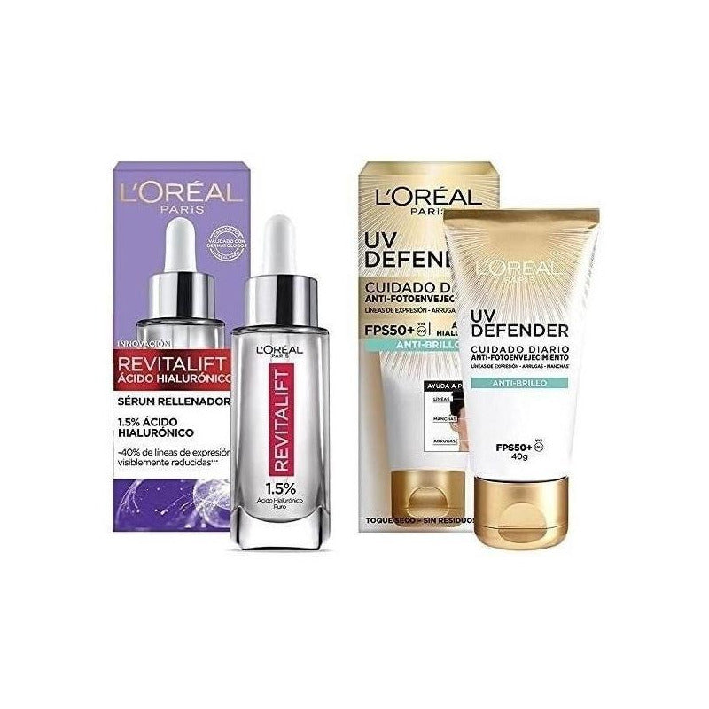 L'oreal Pack Cuidado Serum Rellenador +  Defender Bronceador