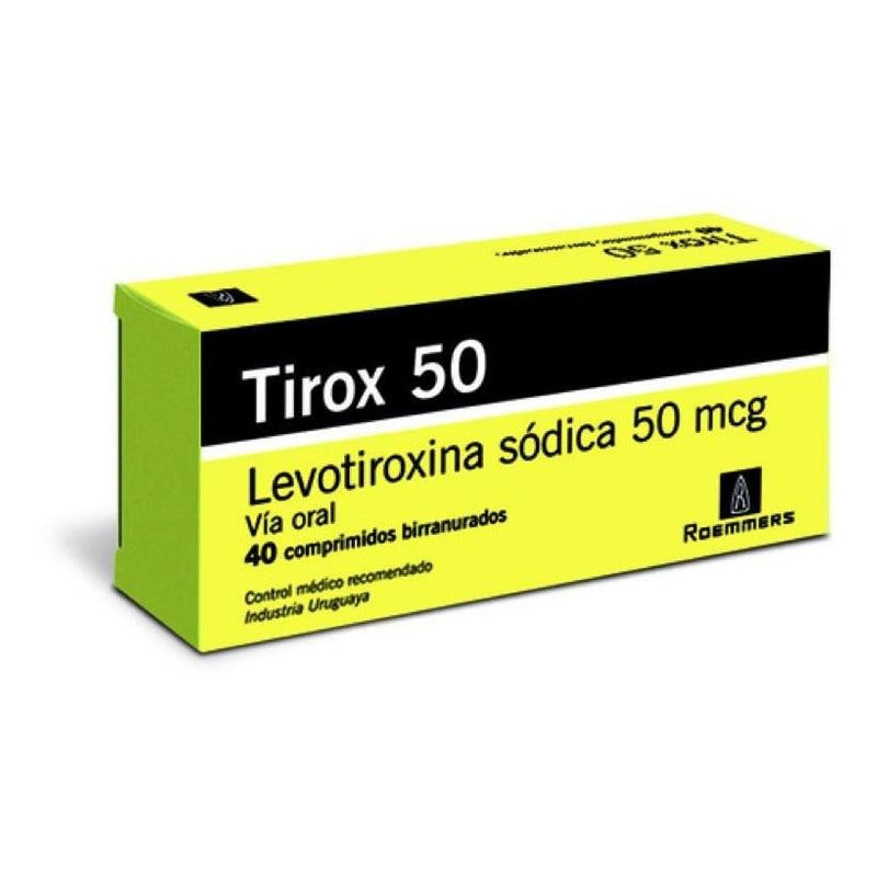 Tirox 50 Mg  40 Comprimidos | T4 Levotiroxina