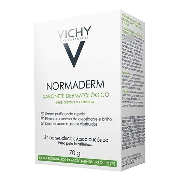 Normaderm Barra Dermatologica De Limpieza Facial 80g Vichy