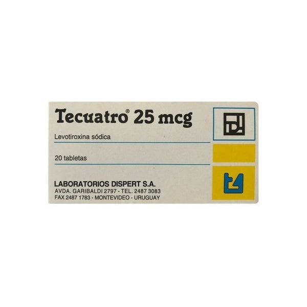 Tecuatro 25mcg X 20 Comprimidos - T4 Levotiroxina - Farmacia Rex