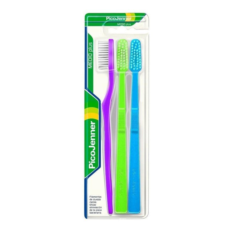 Cepillo Dental Pico Jenner Medio Plus X3 - Farmacia Rex
