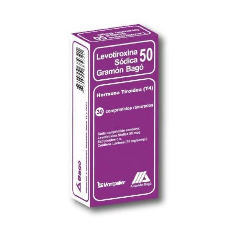 Levotiroxina Gramon Bago 50 Mcg X 30 Comprimidos T4