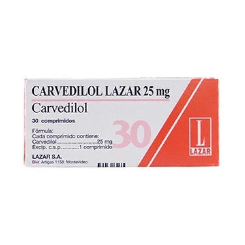 Carvedilol Lazar 25 Mg  30 Comprimidos