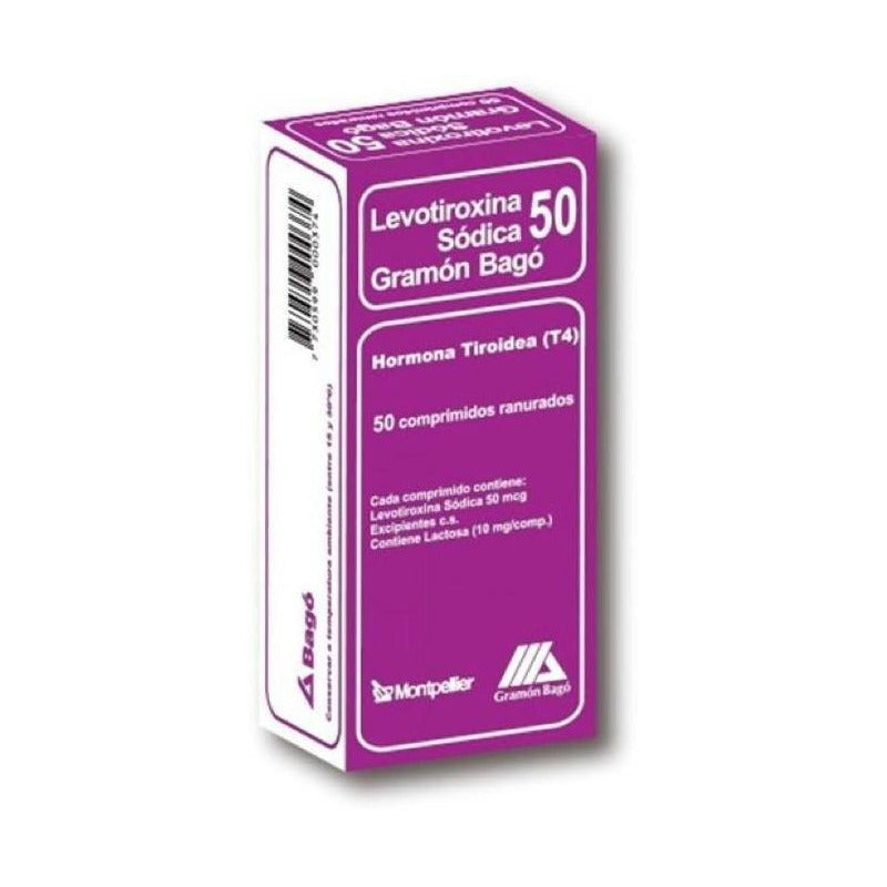 Levotiroxina Gramon Bago 50 Mcg X 50 Comprimidos T4