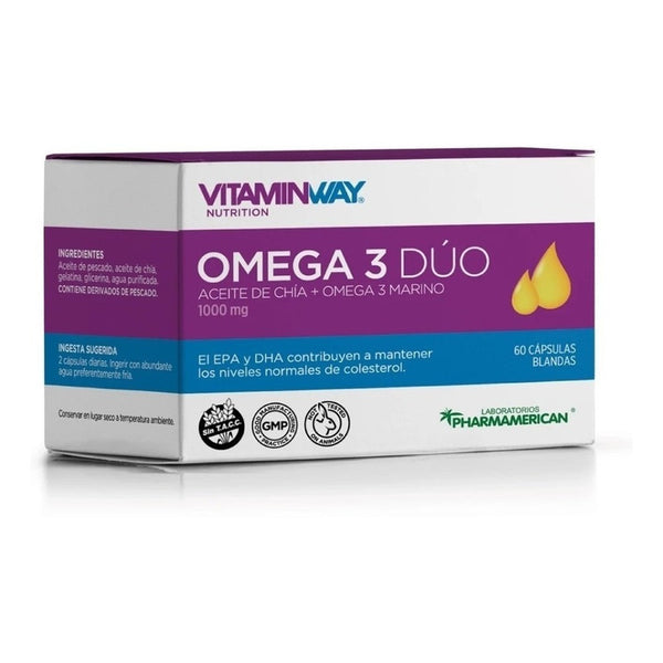 Omega 3 Dúo Aceite De Chia 60 Cápsulas Vitaminway