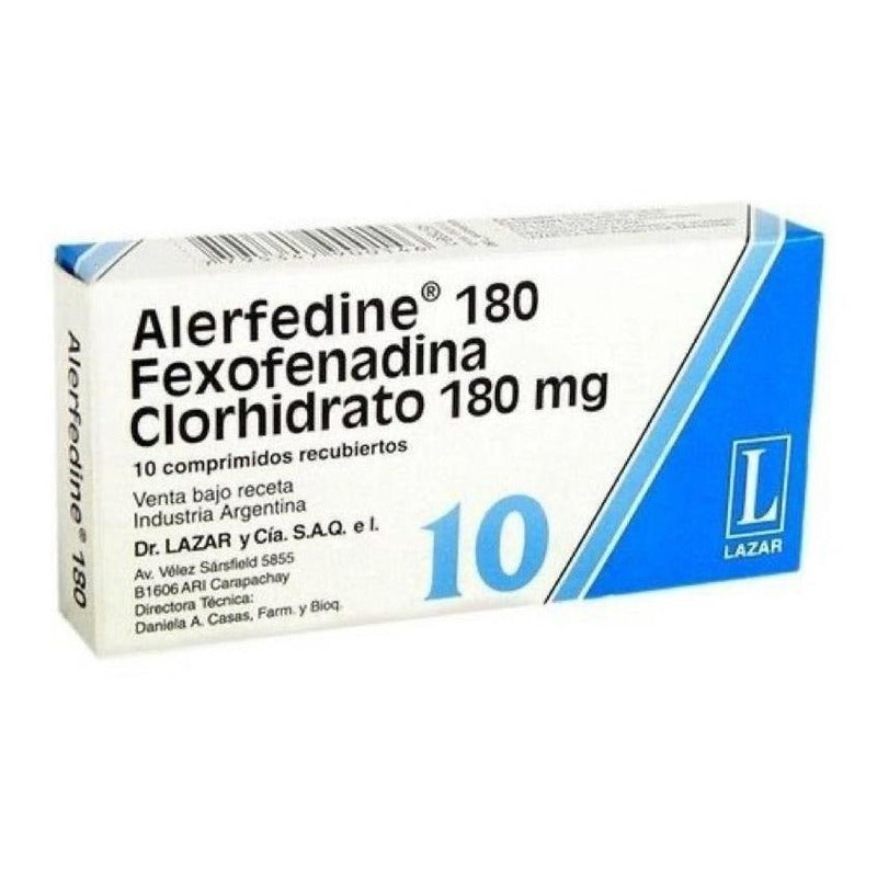 Alerfedine 180 Mg 10 Comprimidos