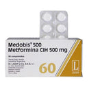 Medobis  500 Mg  60 Comprimidos| Metformina - Farmacia Rex