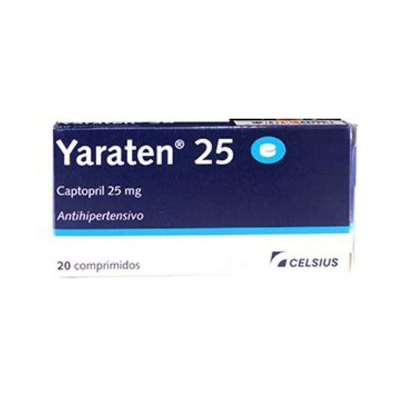 Yaraten 25 Mg 20 Comprimidos | Captopril