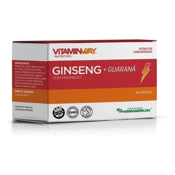 Ginseng + Guaraná - 60 Cápsulas Vitaminway | Energizante