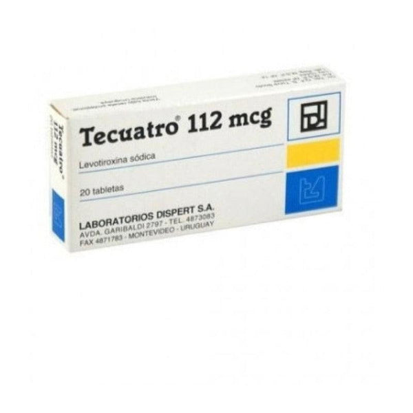 Tecuatro 112mcg X 20 Comprimidos - T4 Levotiroxina - Farmacia Rex