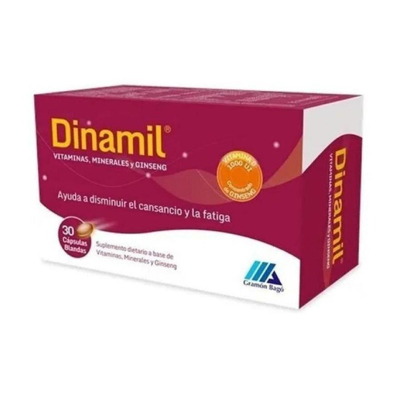 Dinamil 30 Cápsulas - Vitaminas + Minerales + Ginseng