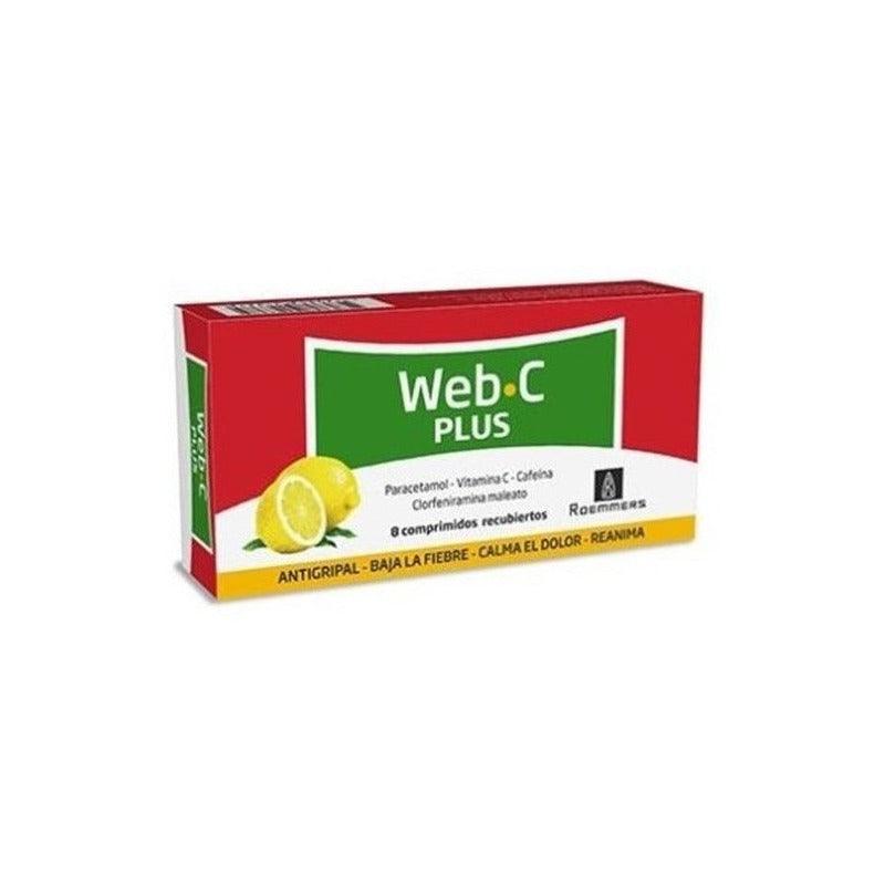 Web C Plus  8 Comprimidos | Antigripal + Cafe√≠na - Farmacia Rex