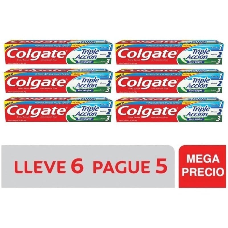 Crema Dental Colgate Triple Acción 180gr Lleve 6 Pague 5 - Farmacia Rex