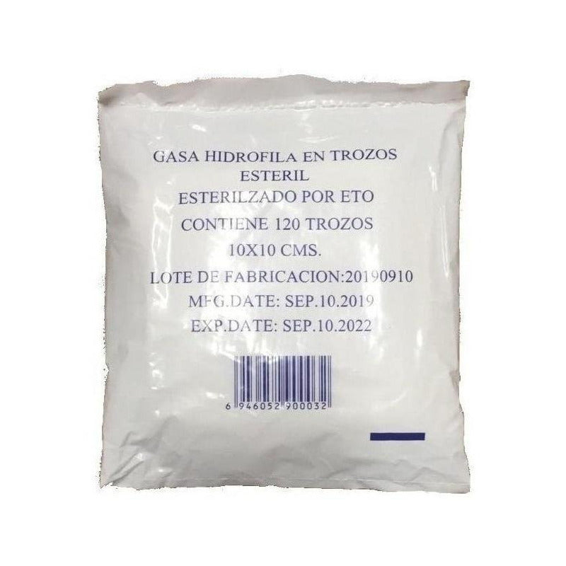 Gasa Estéril 10x10 120 Trozos (pack X 10 Sobres)