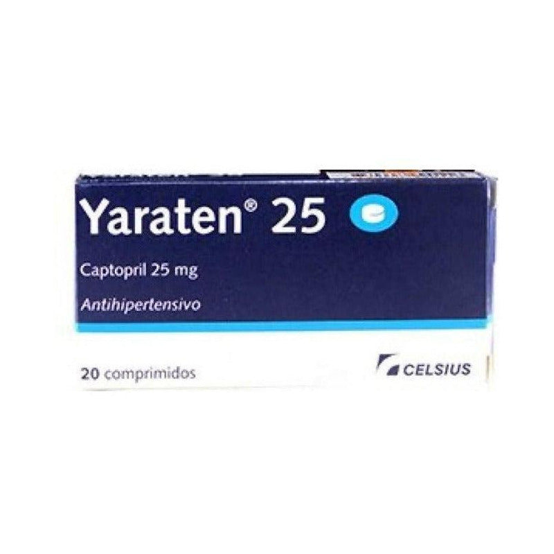 Yaraten 25 Mg 20 Comprimidos | Captopril