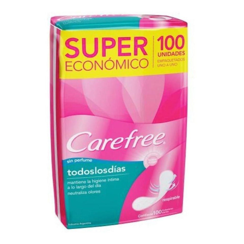 Carefree Brisa Sin Perfume 100 Unidades