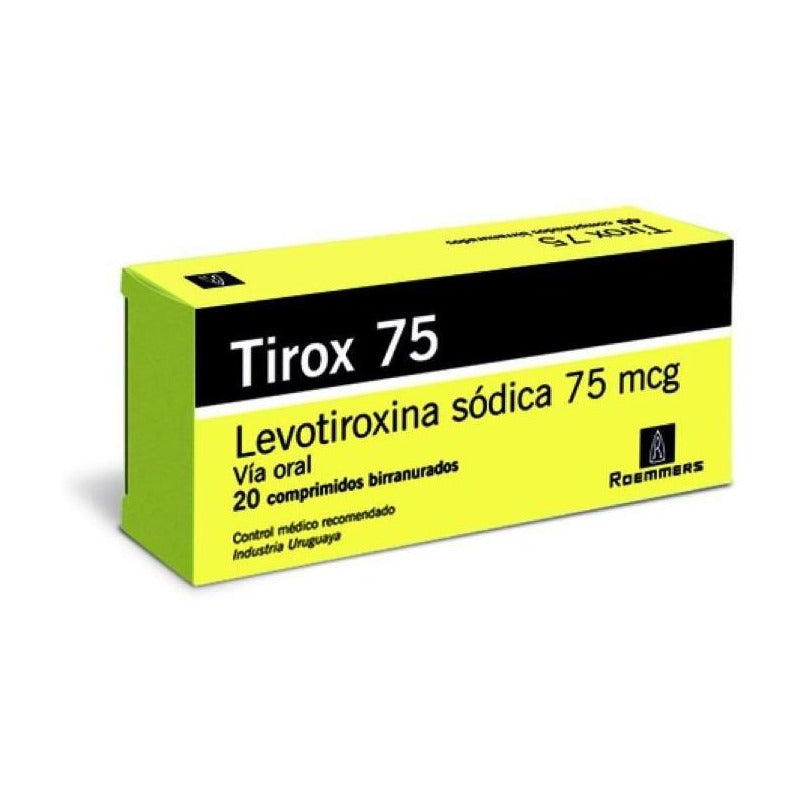 Tirox 75 Mg 20 Comprimidos | T4 Levotiroxina